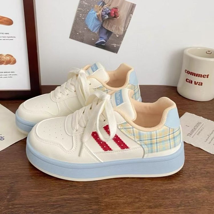 Damen Sneaker Karomuster Komfortsohle Schwarz - Norvielle