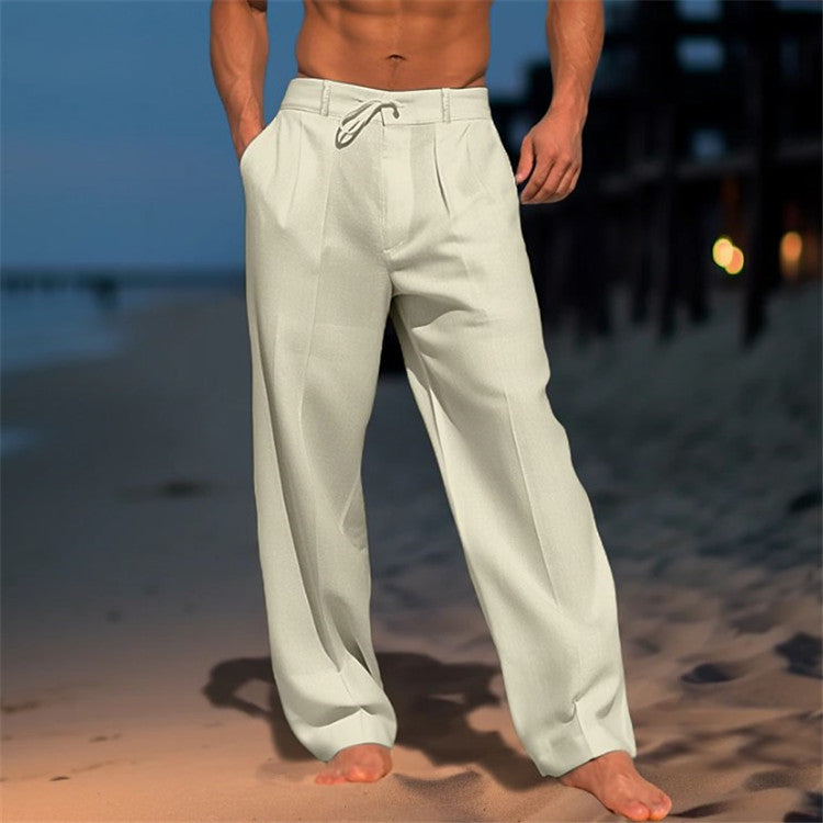 Herren Freizeithose Bequem Lockere Hose mit Kordelzug