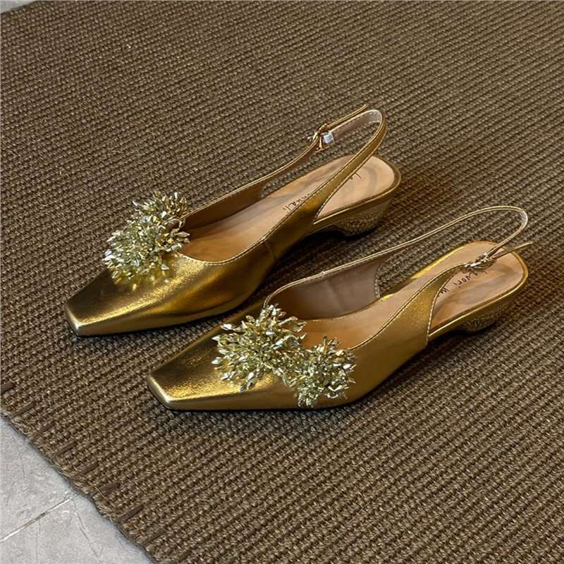 Damen Slingback Pumps Kristall Glitzer