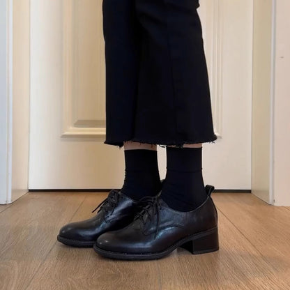 Damen Hochhackige Schnürschuhe Elegant Strukturiertes Obermaterial