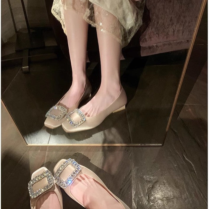 Damen Ballerinas mit Glitzer und Schmuckdetails Elegant