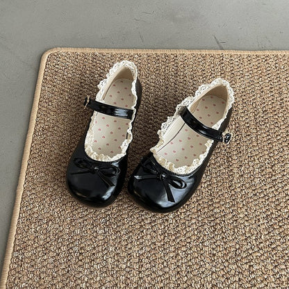 Damen Mary Jane Schuhe Rüschendetail Komfort Innenfutter - Norvielle