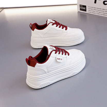 Damen Plateau Sneaker Atmungsaktives Material Elegant