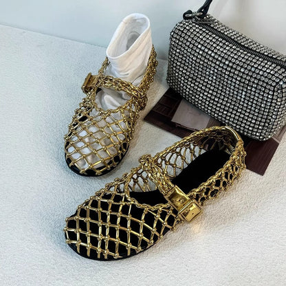 Damen Netzschuhe Modisch Verstellbar Elegantes Design Schwarz - Norvielle