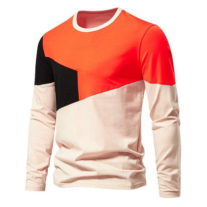 Herren Langarm T-Shirt Farbblock Modern