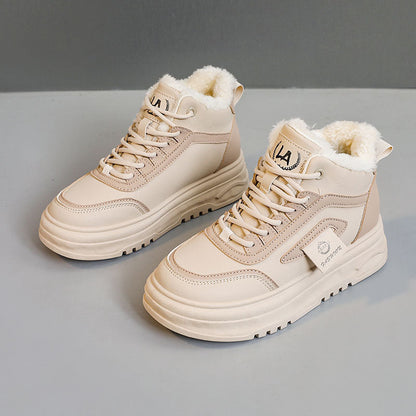 Damen High- Sneaker Warmfleece Innensohle Rutschfest