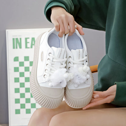 Damen Sneaker Rutschfest Dekorativ Mit Pompons Sportlich