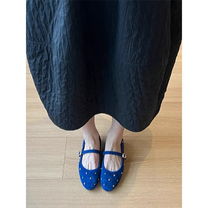 Damen Ballerinas Elegant Strass Verstellbar