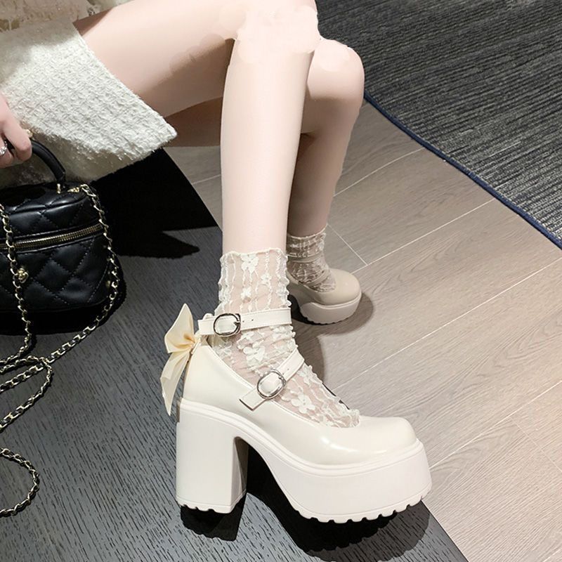 Damen Pumps mit Riemchen und Schnalle Elegante Hochhackige Schuhe