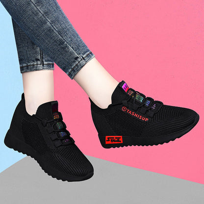 Damen Hochschnitt Sneaker Wedge Atmungsaktives Material