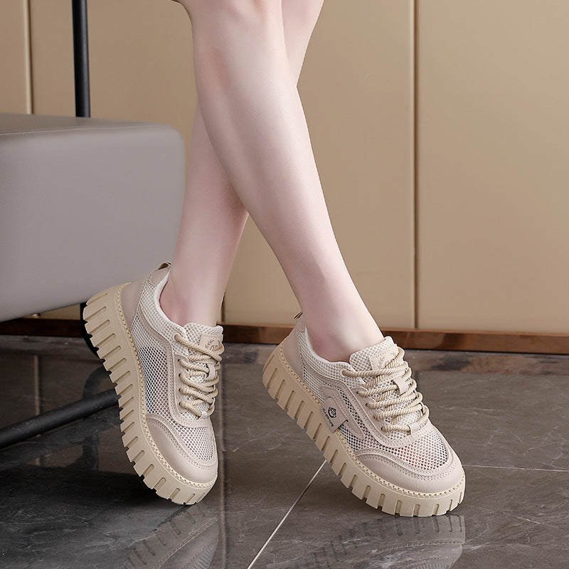 Damen Sneaker Plateau Rutschfest Atmungsaktives Mesh Sportlich