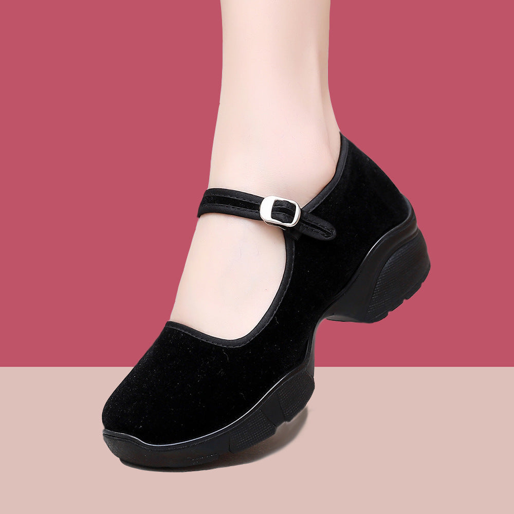 Damen Komfortschuhe Mary Jane Elegantes Leder Schwarz - Norvielle