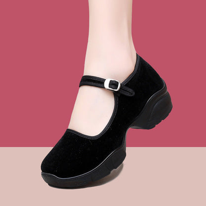 Damen Komfortschuhe Mary Jane Elegantes Leder Schwarz - Norvielle
