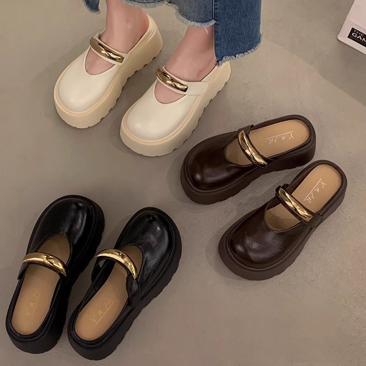 Damen Plateau Clogs Glänzend Rutschfest