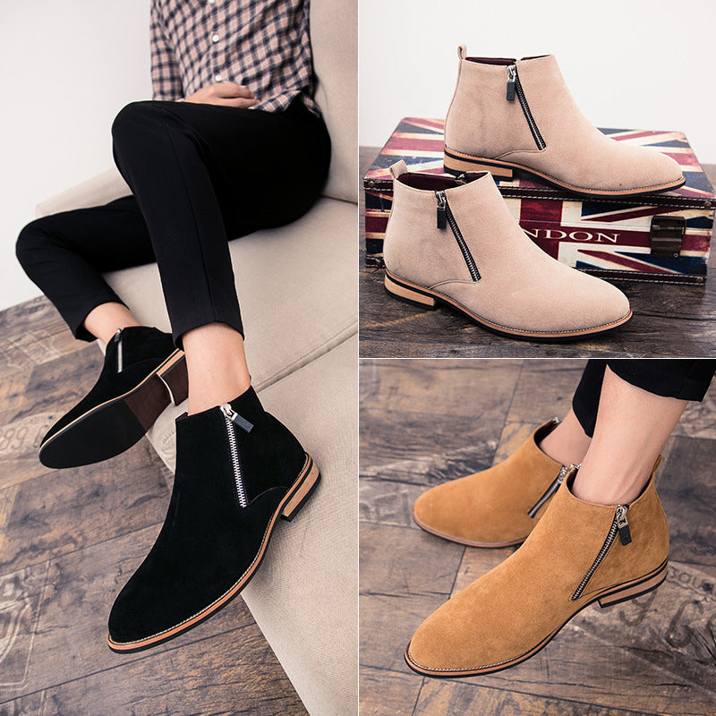 Damen Stiefel Ankle Boots Wildleder Reißverschluss - Norvielle