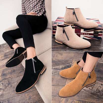 Damen Stiefel Ankle Boots Wildleder Reißverschluss - Norvielle