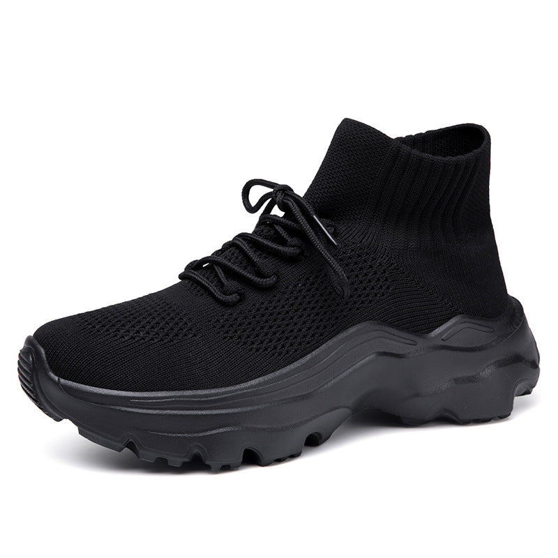 Damen Sneaker Strick Hochkragen Rutschfest Komfortschuhe wird