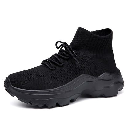 Damen Sneaker Strick Hochkragen Rutschfest Komfortschuhe wird