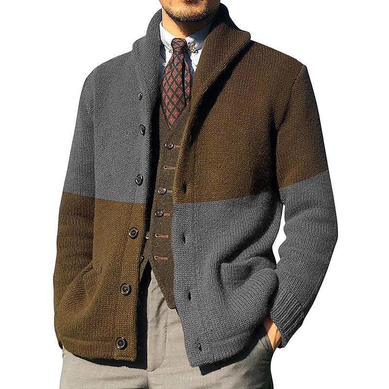 Herren Strickjacke Mit Kragen und Knöpfen Elegantes Design