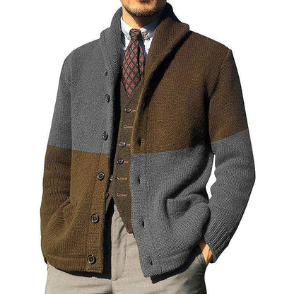 Herren Strickjacke Mit Kragen und Knöpfen Elegantes Design