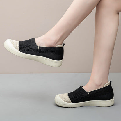 Damen Sneaker Slip-On atmungsaktiv Strickoptik