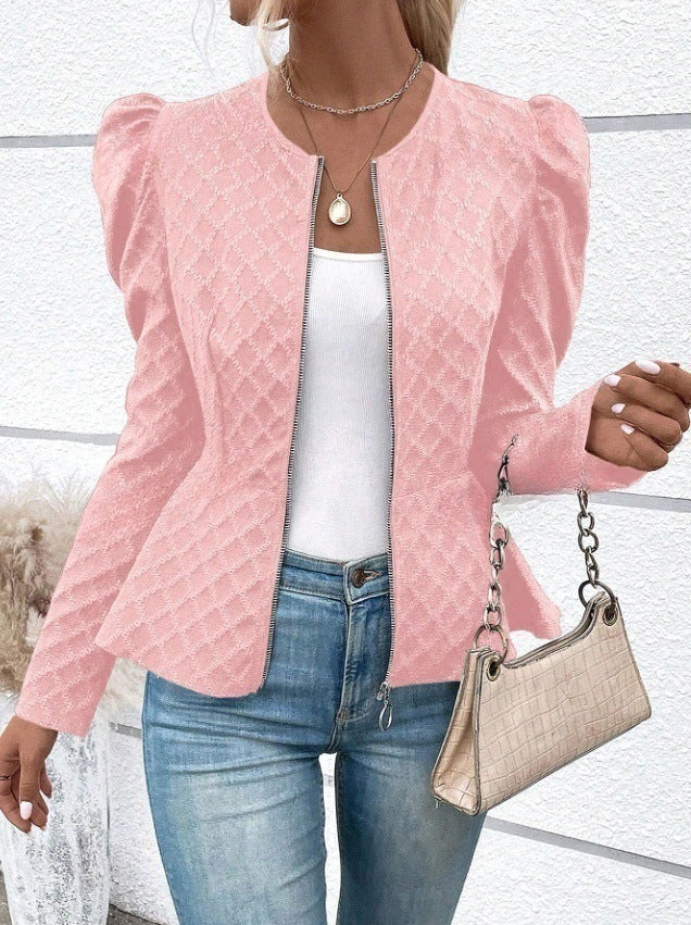Damen Blazer Puffärmel Elegant