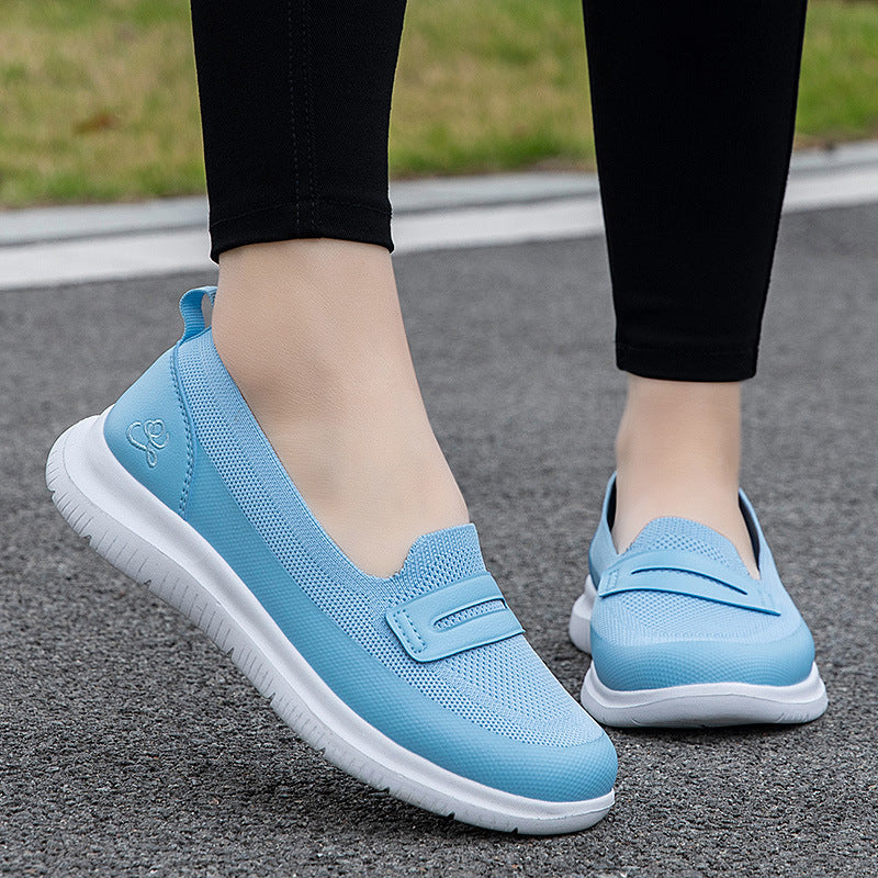 Damen Sneaker Atmungsaktiv Bequem Weiss