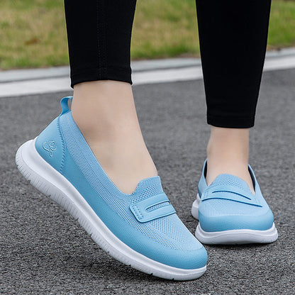 Damen Sneaker Atmungsaktiv Bequem Weiss
