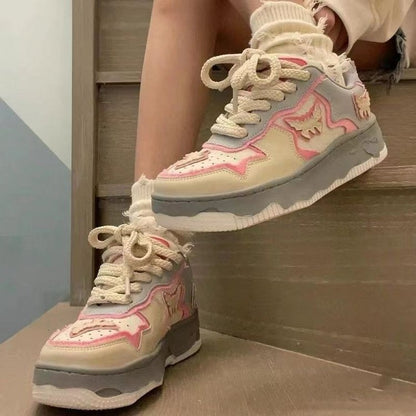 Damen Sneaker Tiermotiv Weichbezug Komfortsohle