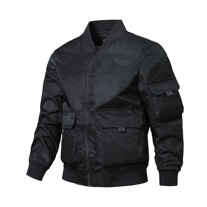 Herren Bomberjacke Elastisch Mit Taschen Sportlich