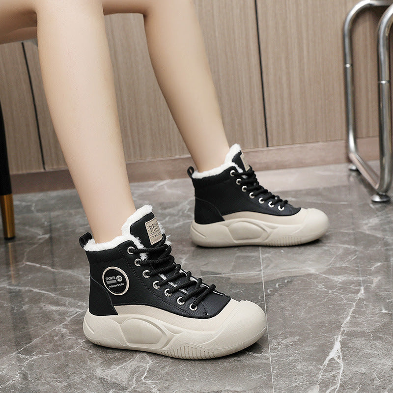 Damen Winter Sneaker Warm Isoliert Fleece Innenleben
