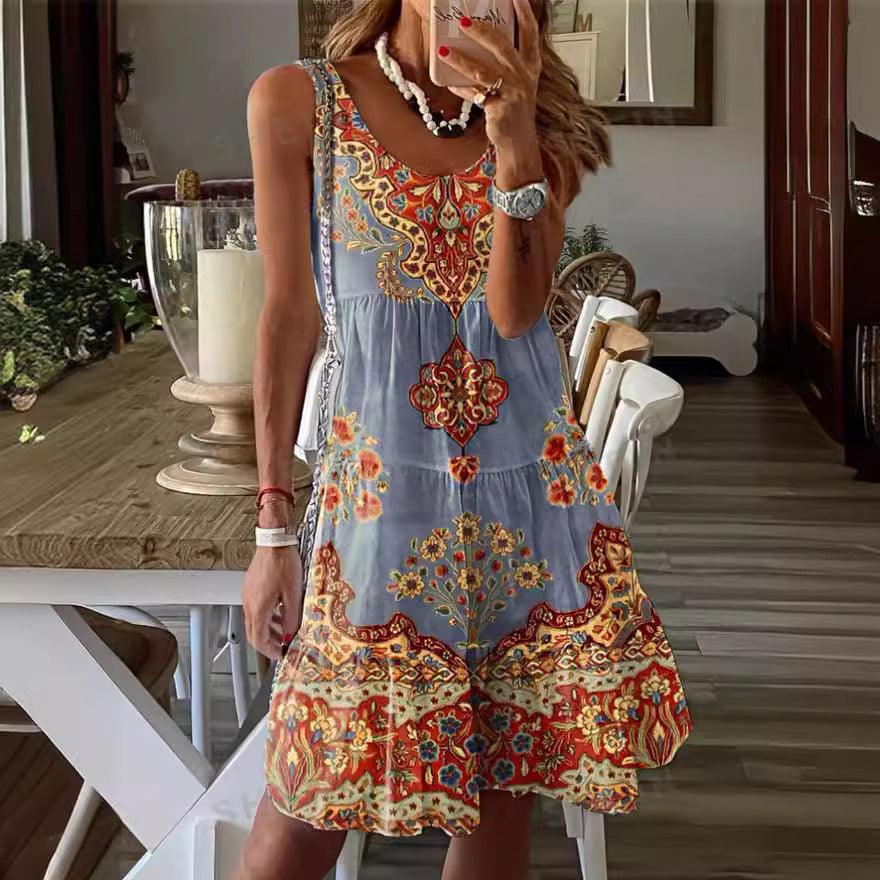 Damen Sommerkleid Verstellbare Träger Leicht