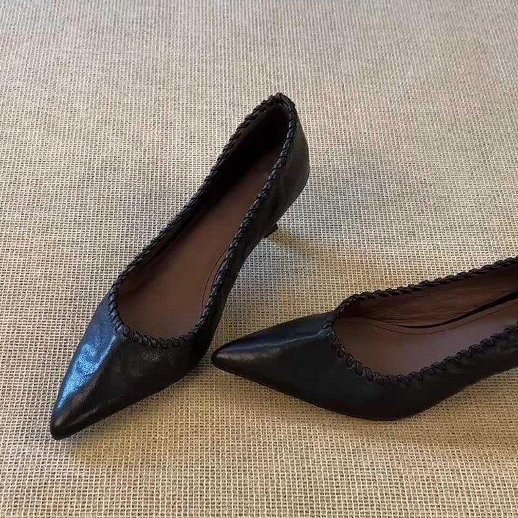 Damen High Heels Spitze Riemen Elegant Schwarz - Norvielle