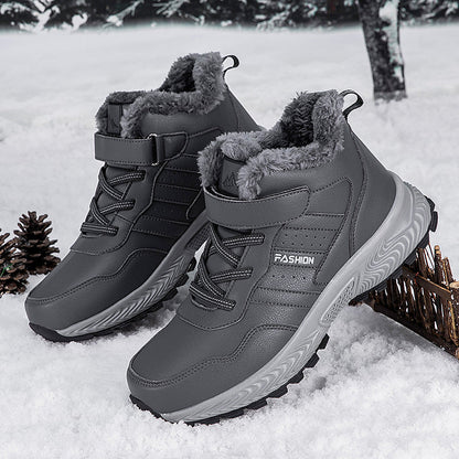 Damen Winterstiefel Warm Gefüttert Rutschfest Klettverschluss