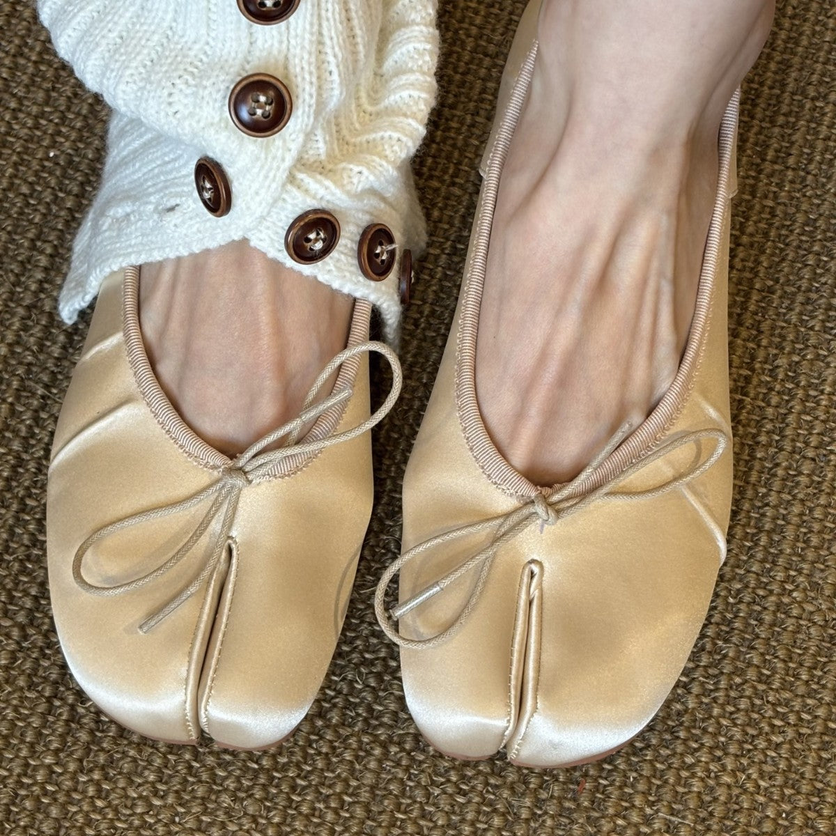 Damen Ballerinas aus Satin Weich Modern