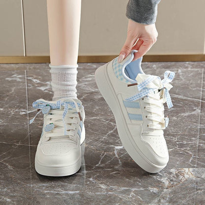 Damen Sneaker Kariert Atmungsaktives Mesh Komfortschuhe
