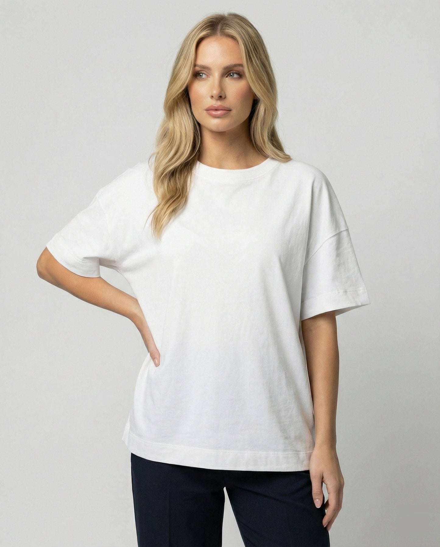 Damen Slim-Fit T-Shirt Kurzarm Baumwolle /