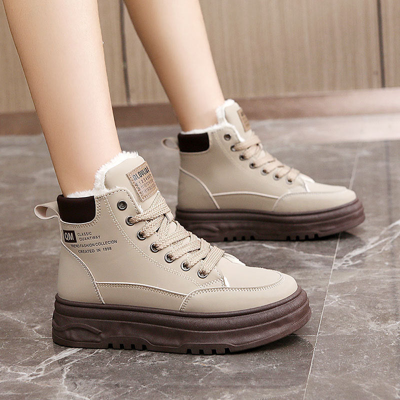 Damen High- Sneaker Warmes Fleece Rutschfest