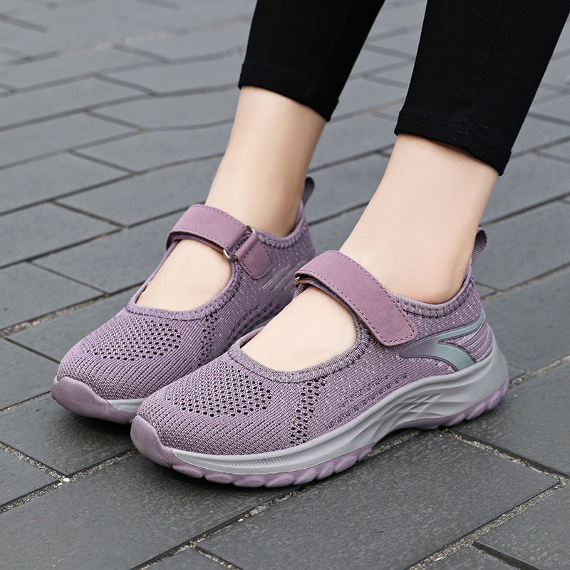 Damen Slip-On Sneaker Komfort Klettverschluss Bequem