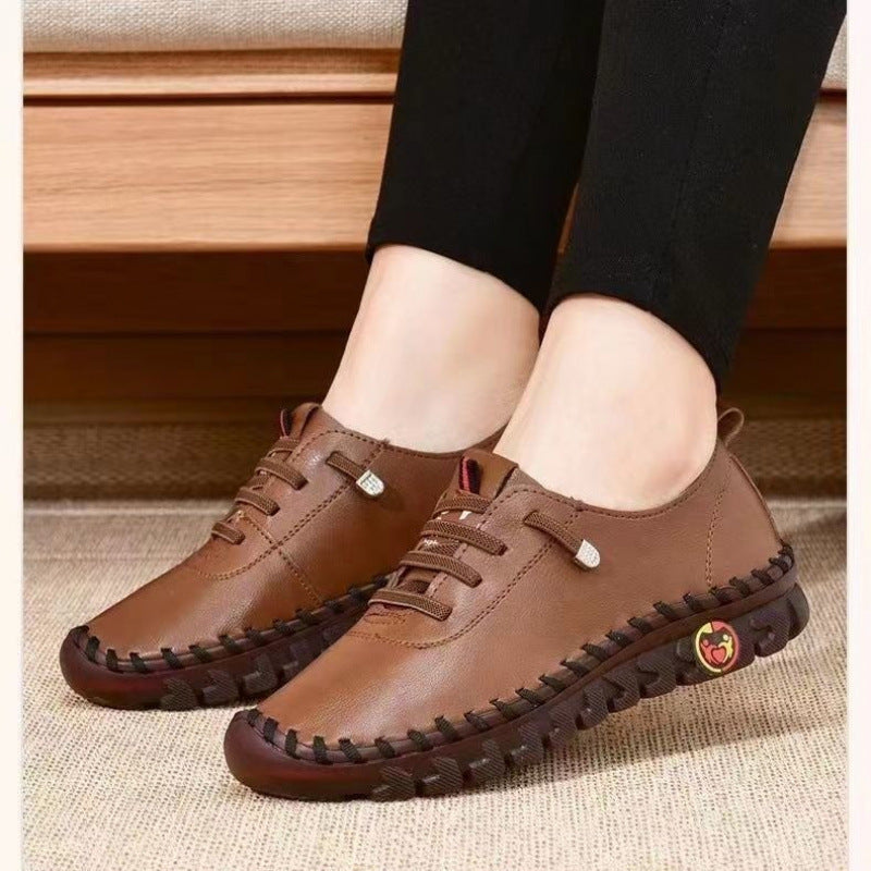 Damen Schnürschuhe Leder Bequem