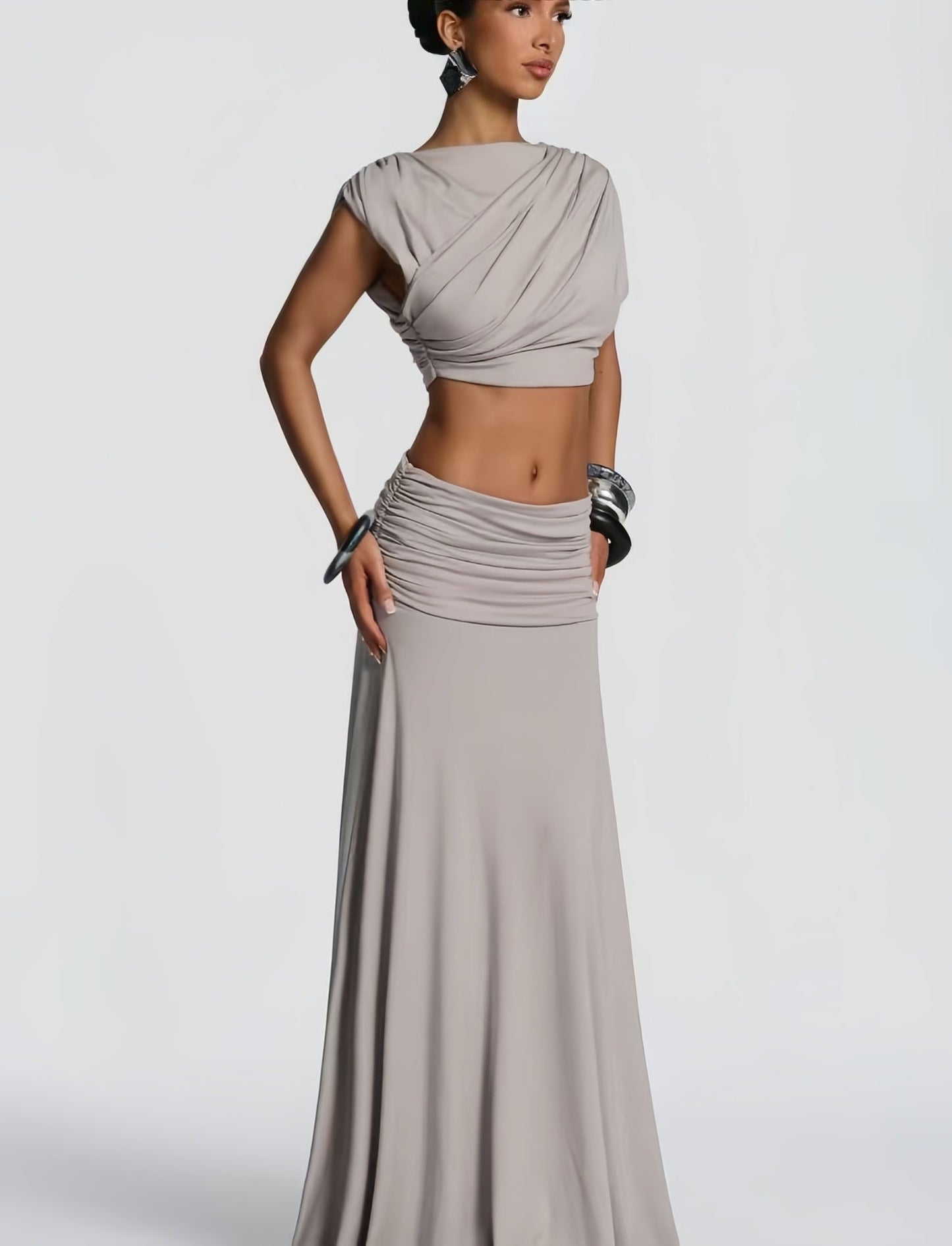 Damen Wickelkleid Fließend
