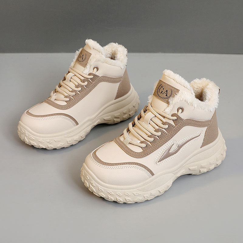 Damen Hohe Sneaker Rutschfeste Sportschuhe Kuschelig