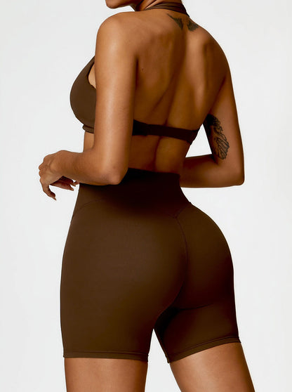 Damen Sport Shorts Hohe Taille Nahtlos