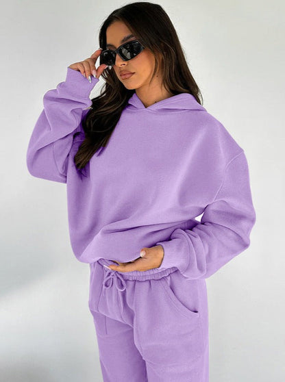 Damen Hoodie Jogger Set Oversized Bequem
