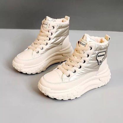 Damen Winterstiefel Hochgeschnürt Warm