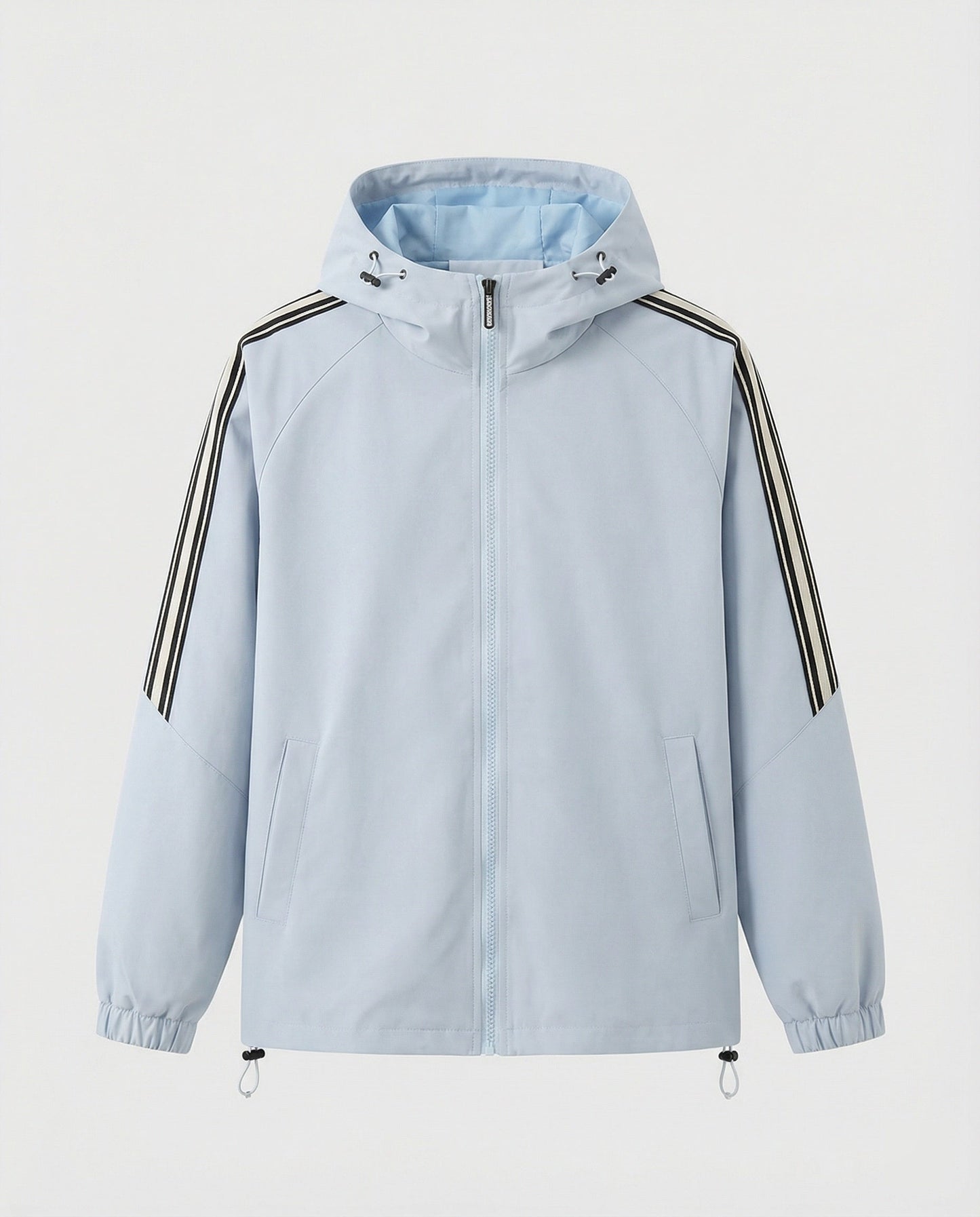 Damen Oversize Kapuzenjacke Winddicht Mit Kontraststreifen