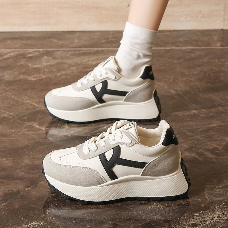 Damen Plateau Sneaker Sportlich Komfortabel