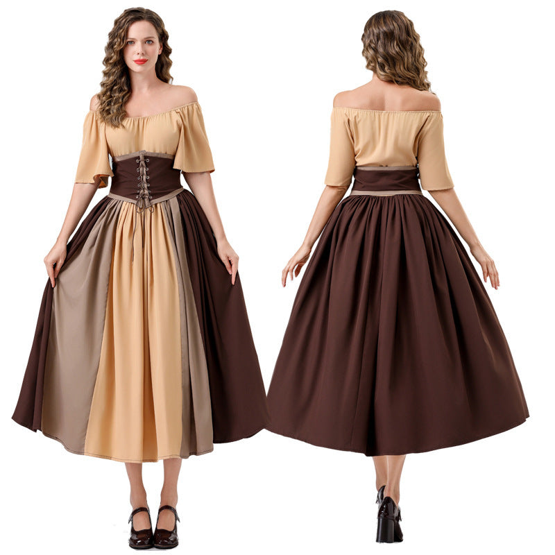 Damen Maxikleid Elegant Tailliert Mit Langen Ärmeln