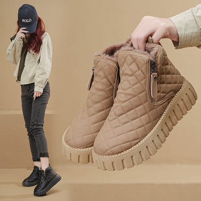 Damen Winterstiefel Isoliert Warm Schwarz - Norvielle