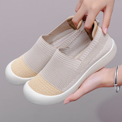 Damen Sneaker Slip-On atmungsaktiv Strickoptik